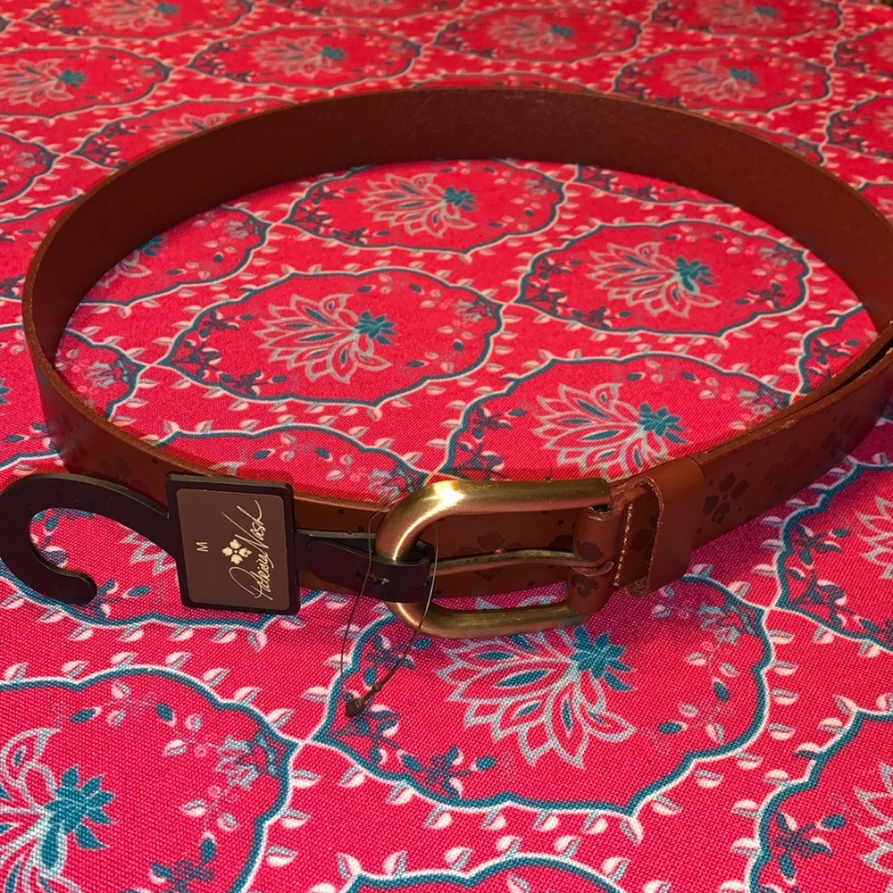 NWT Patricia Nash Leather Belt, Brown, Medium.